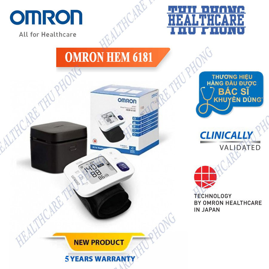 [Cảm Biến Định Vị ] Máy đo huyết áp cổ tay OMRON - HEM 6181 | Công Nghệ IntelliSense Mới - Thương Hiệu Nhật Bản - HEALTHCARE THU PHONG