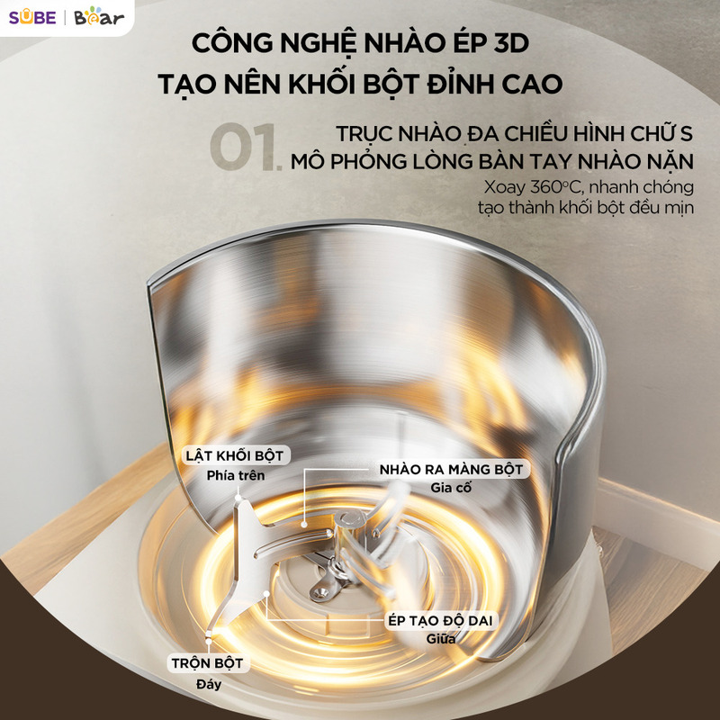 Máy trộn bột Bear 5L SM-5H50Z68 Hàng chính hãng