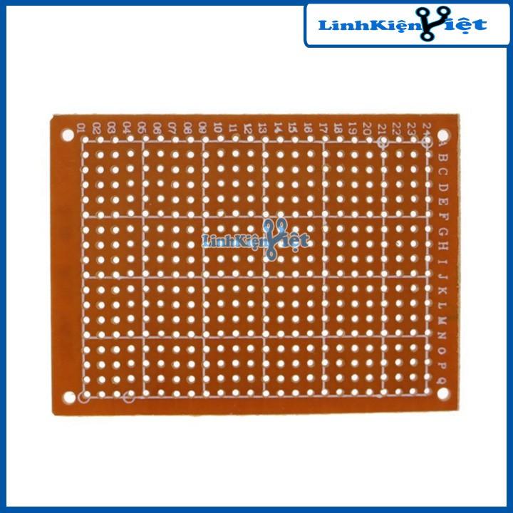 Phíp Đồng Lỗ - Bảng Mạch Đục Lỗ Sẵn PCB Nâu Kích Thước 5x7cm