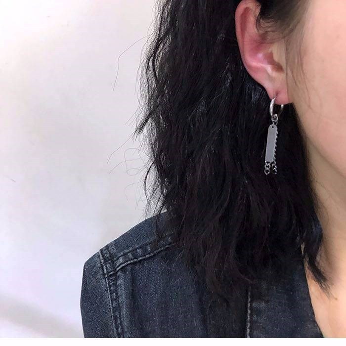 Bông tai thả xích dáng ngắn ngầu bá cháy 1 đôi unisex