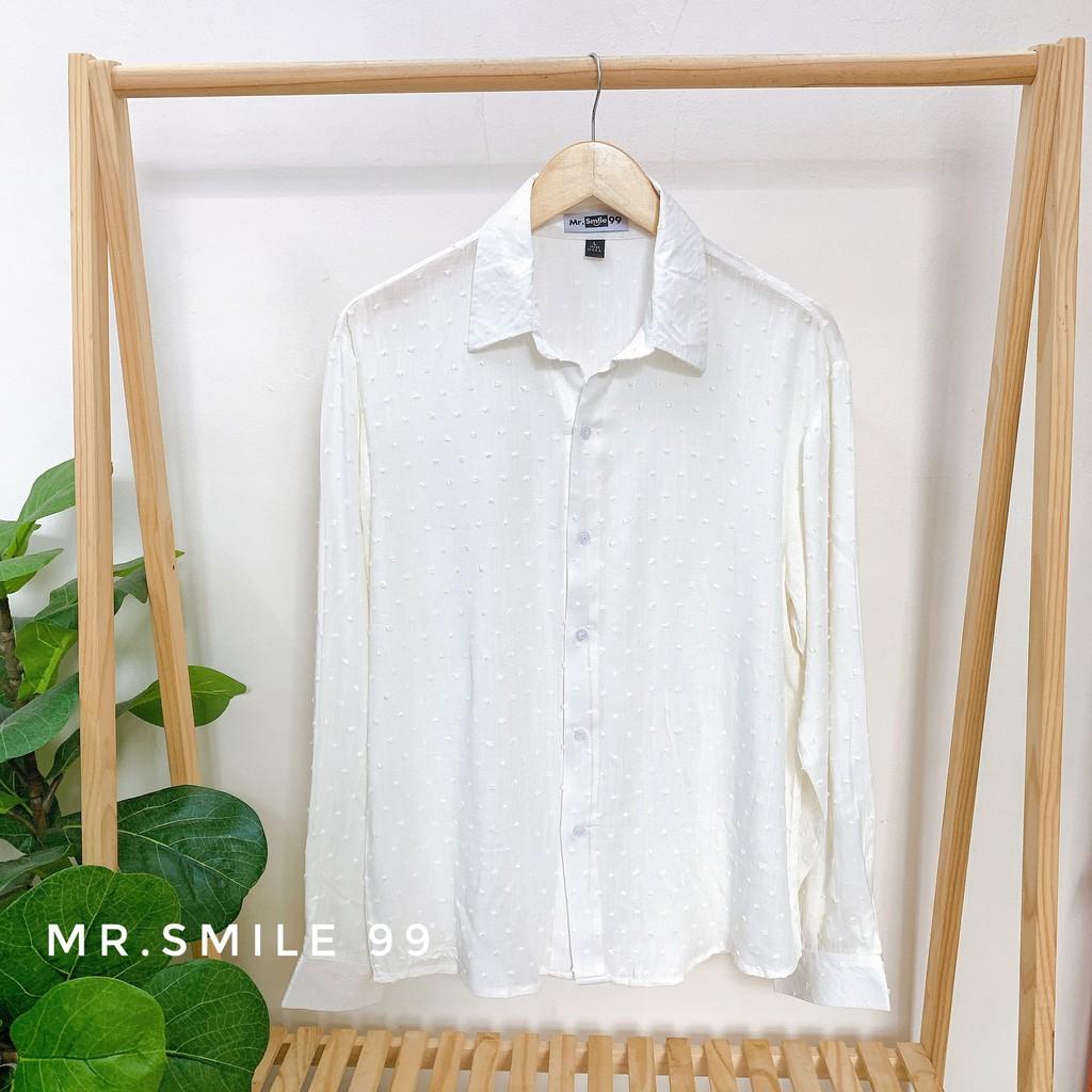 Áo Sơ Mi Nam Tay Dài Basic Hoa Tuyết Unisex phong cách Hàn Quốc, hàng thiết kế Mr.Smile 99 Shop