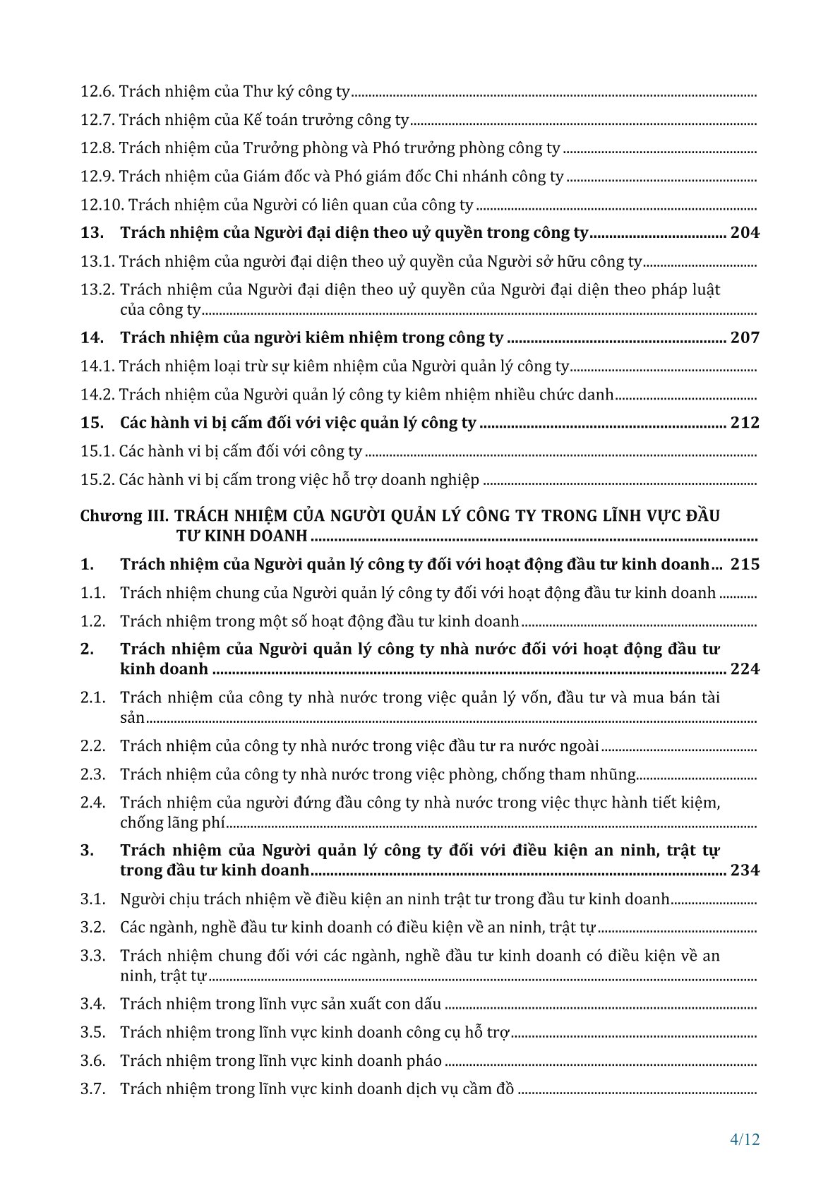 Trách nhiệm của người quản lý công ty (các nghĩa vụ và yêu cầu pháp lý)