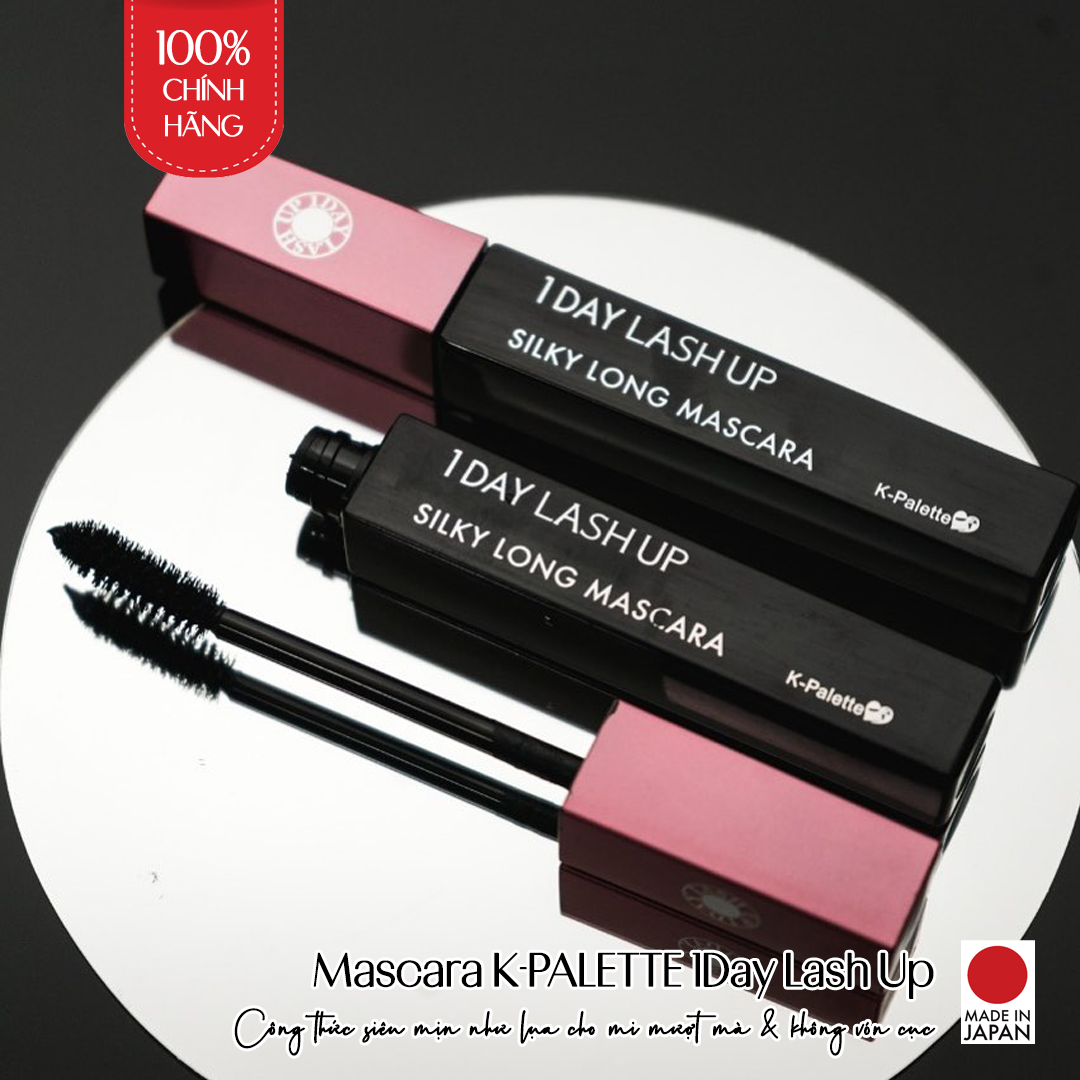 Mascara Chuốt Dài Mi K-Palette 1Day Lash Up Siêu Mịn, Chống Nước, Chống Lem, Không Vón Cục