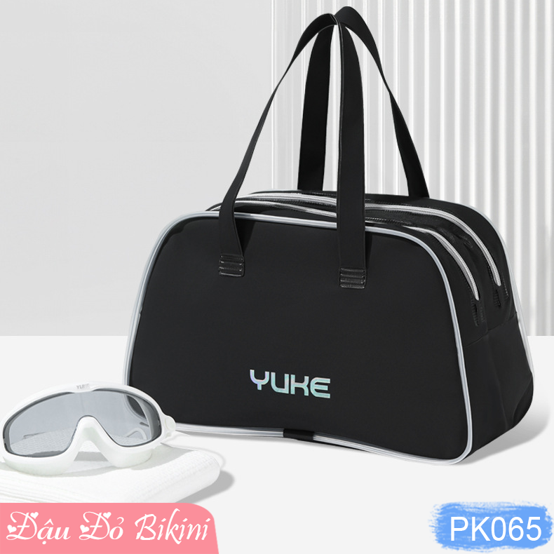 Túi đựng đồ bơi, đồ tập gym YUKE, chia 2 ngăn khô &amp; ướt, khóa kéo riêng biệt từng ngăn, cỡ vừa rất tiện dụng, quai xách dễ mang theo | PK065