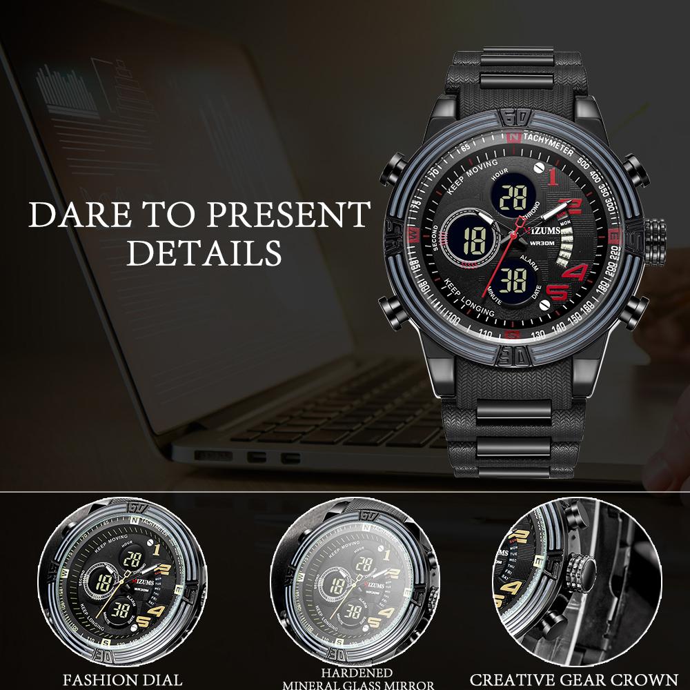 Đồng hồ thời trang MIZUMS Nam hợp kim kĩ thuật số không thấm nước