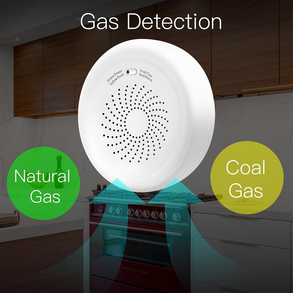 Tuya Smart Home Zigbee Smoke Detector Sensor Smart Fire Alarm Sensor Wireless Security System Smart Life Tuya APP Control For Home Kitchen/Store/Hotel/Factory