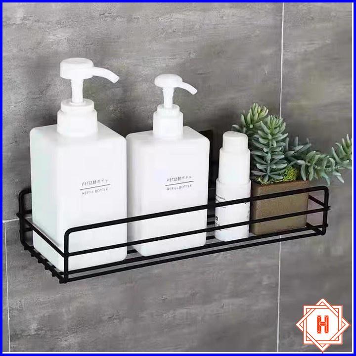 Kệ sắt chữ nhật để đồ nhà tắm, phòng bếp dán tường siêu chắc. Kệ để gia vị inox đa năng