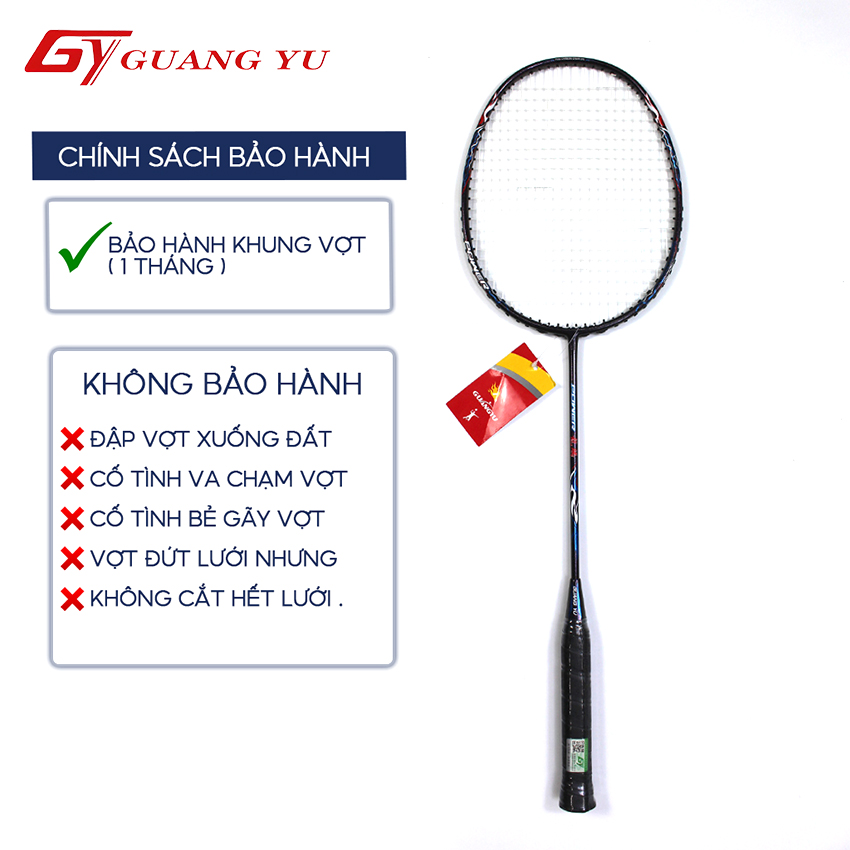 Vợt Cầu Lông Chính Hãng Guangyu Cao Cấp Vợt 4U Khung Carbon Siêu Nhẹ Lưới Đan Sẵn - V07