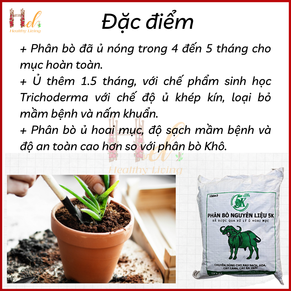 Phân Bò Hoai Mục 10dm3  Đã Qua Xử Lý Trồng Rau, Hoa Kiểng, Cây Kiểng, Cây Trong Nhà