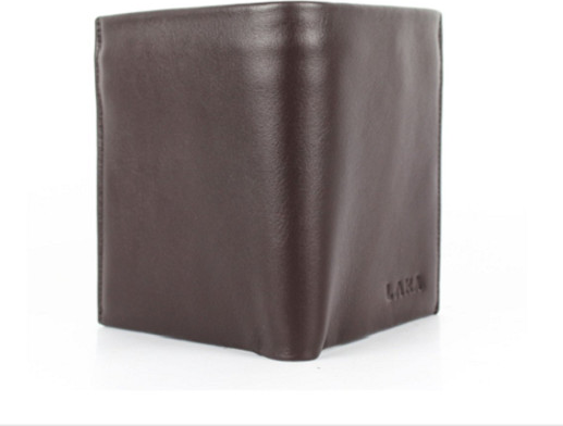 Ví nam da bò thật kiểu đứng Laka VLK0178.2 - Màu nâu