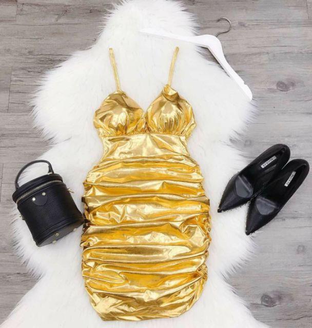 Đầm body 2 dây nhún