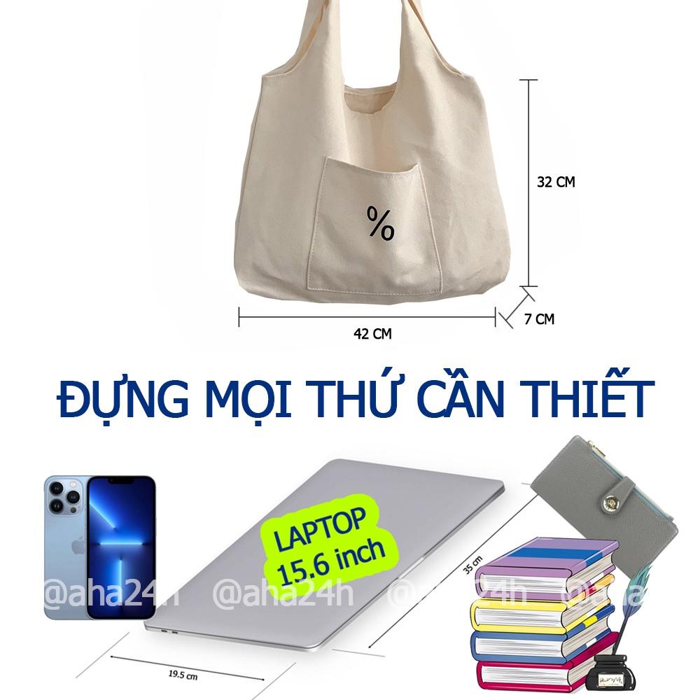 Túi tote vải Canvas túi nhỏ phong cách đi học đi chời hàn quốc giá rẻ in % AH1603