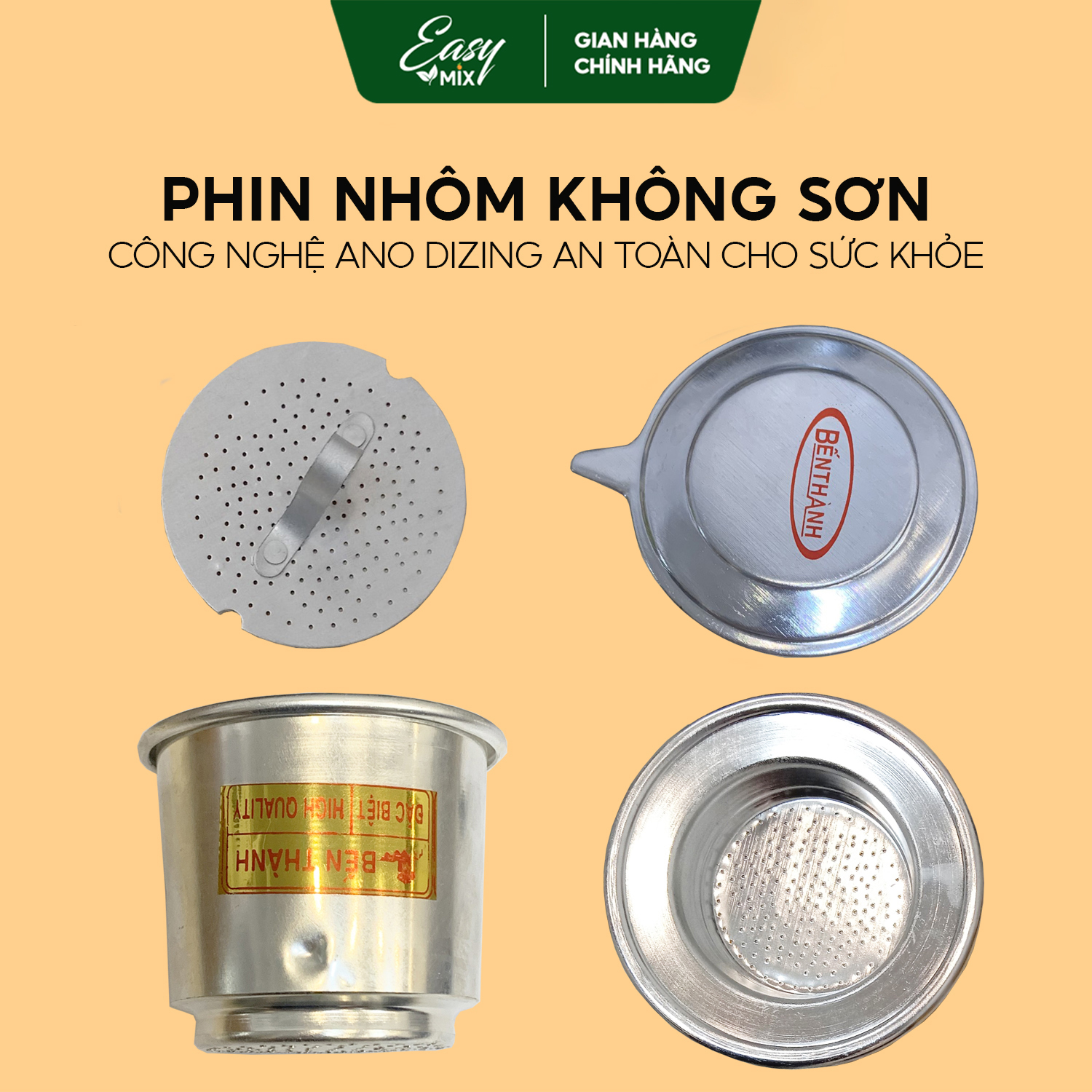 Phin Cà Phê Nhôm Nguyên Chất Không Sơn EASYMIX - BT