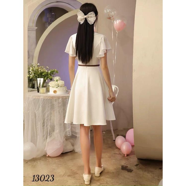 Đầm xoè vintage kèm thắt may đẹp kỹ xịn xò qua gối siêu đẹp - thời trang nữ tính tiểu thư sang chảnh cho các chị e