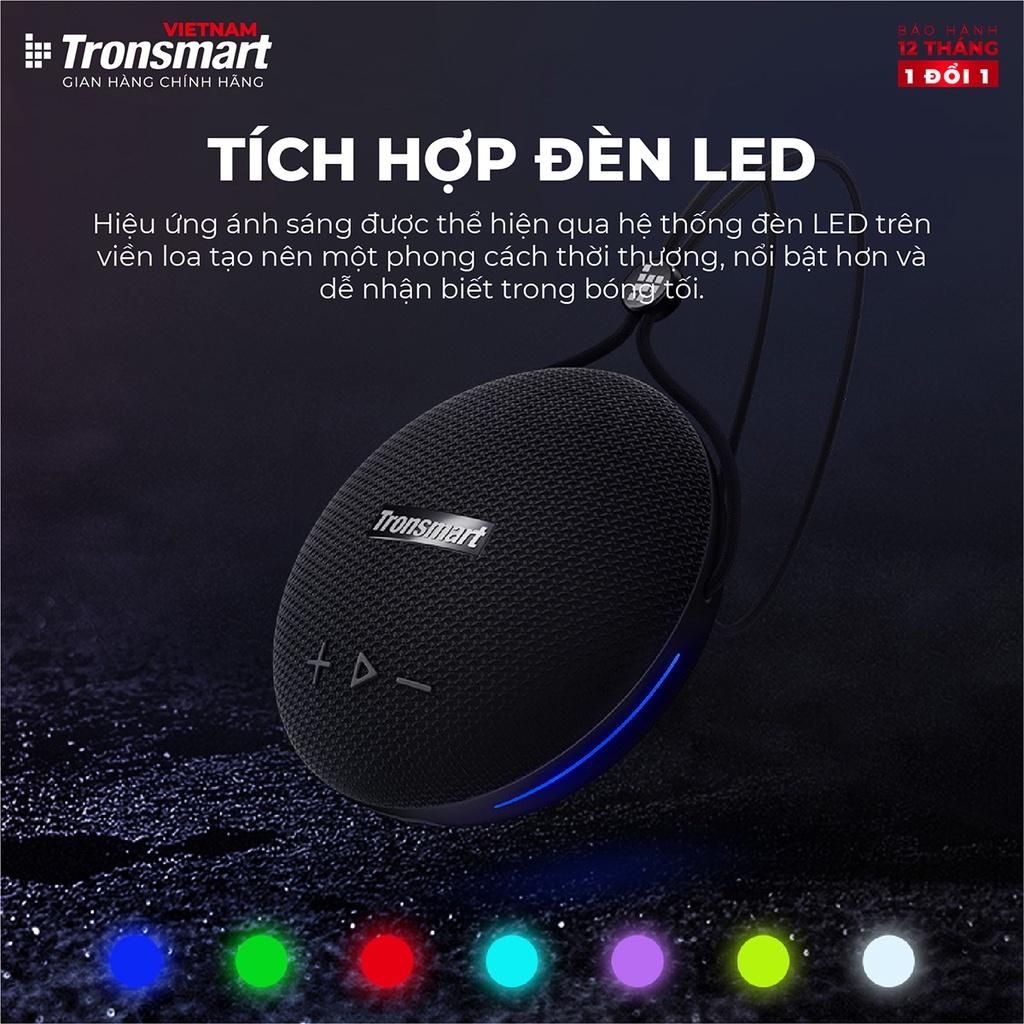 Tronsmart Splash 1 Bluetooth 5.0 Tích hợp đèn LED Chống nước IPX7 Công suất 15W Công nghệ âm thanh SoundPulse TWS - Hàng Chính Hãng