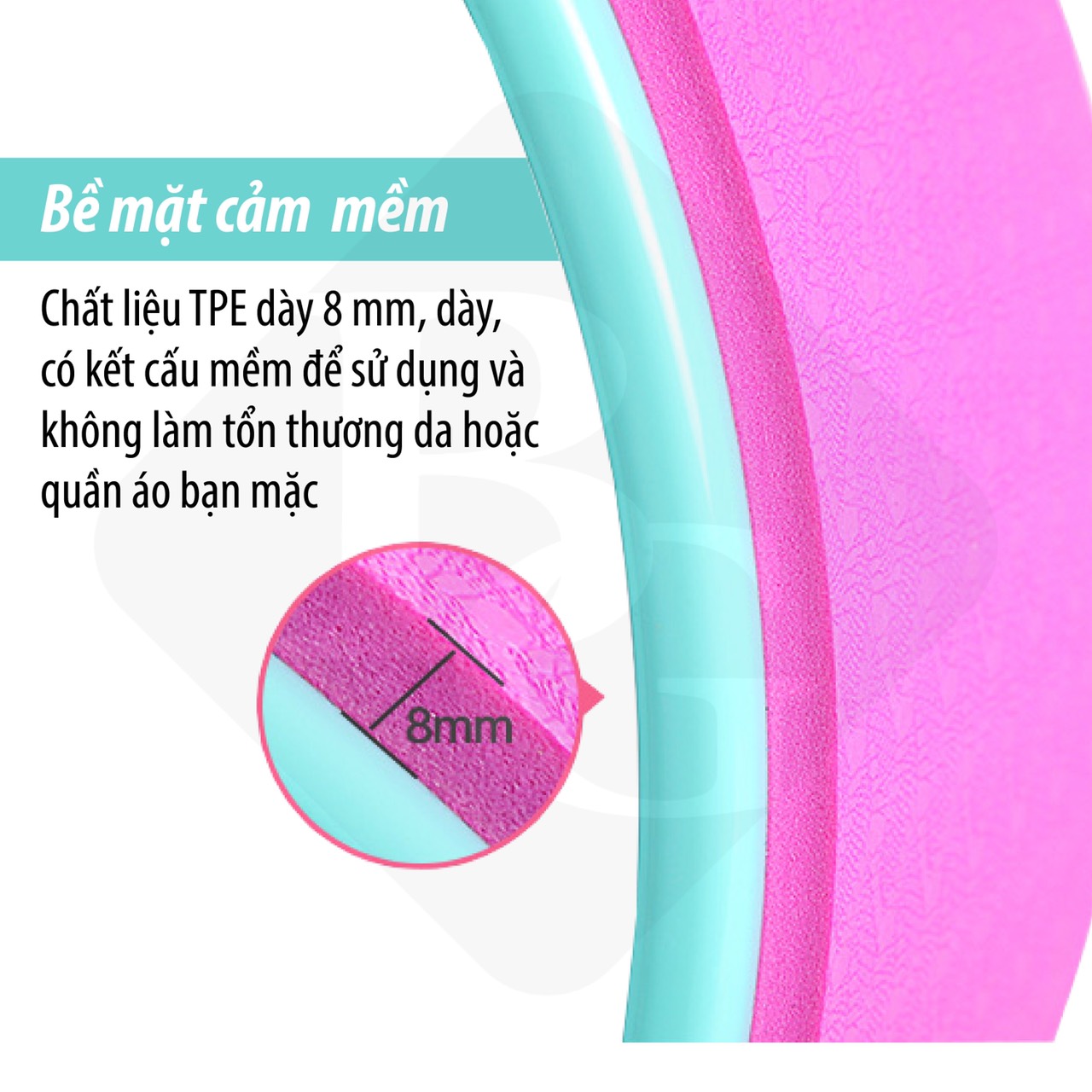 BG Vòng Tập Yoga BLUE PINK, Vòng Yoga Pilates Nhựa ABS 33cm Tập Lưng Cao Cấp Chính Hãng Yoga Wheel