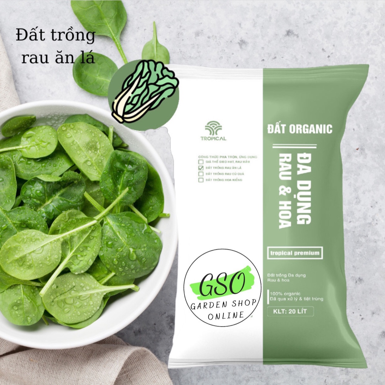 Đất trồng rau ăn lá Tropical Premium