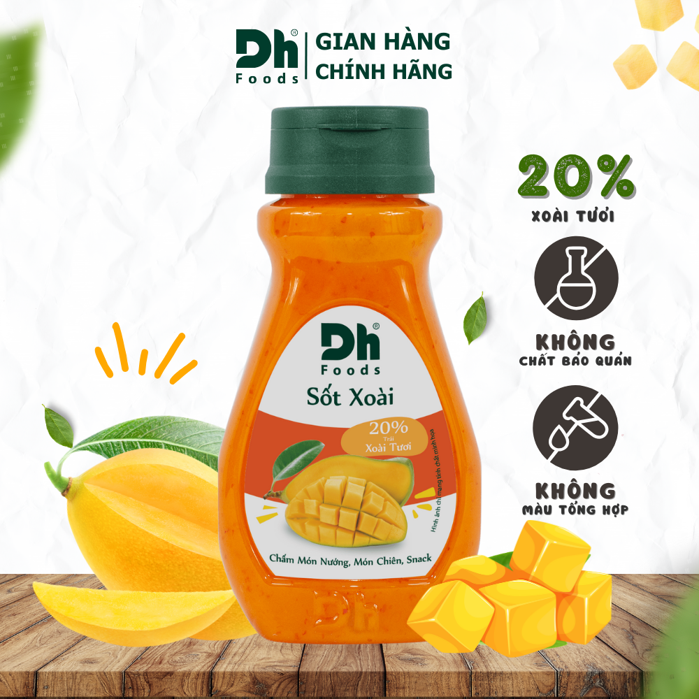 Hình ảnh Sốt Xoài chua ngọt Dh Foods 200gr - gia vị trộn salad 20% xoài tươi, sốt chấm snack hải sản đồ chiên nướng