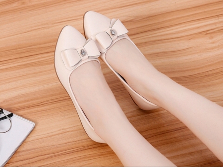 Giày búp bê nữ da mềm đế cao 2cm