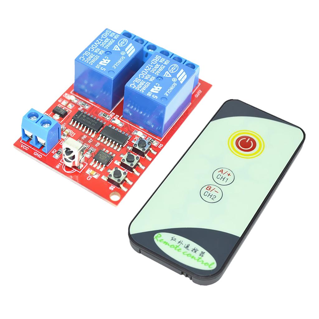 2 Channel Infrared Receiver IR Relay Driver Board Module Remote Control 12V