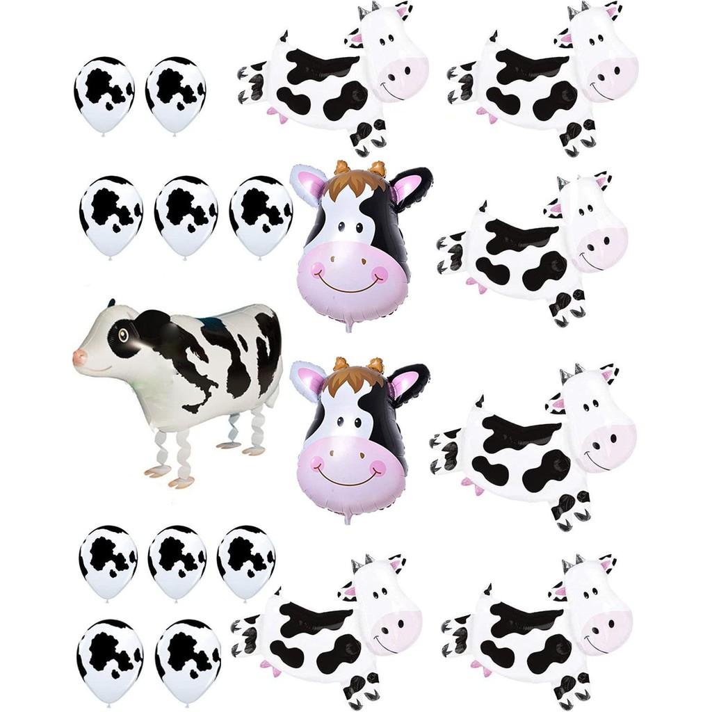 Combo bong bóng trang trí sinh nhật CON BÒ SỮA dễ thương