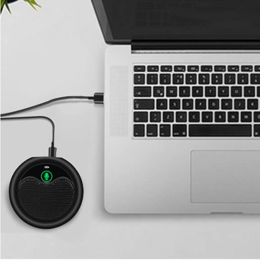 USB Conference Microphone Noise Canceling 360° with Mute for Chatting Tablet