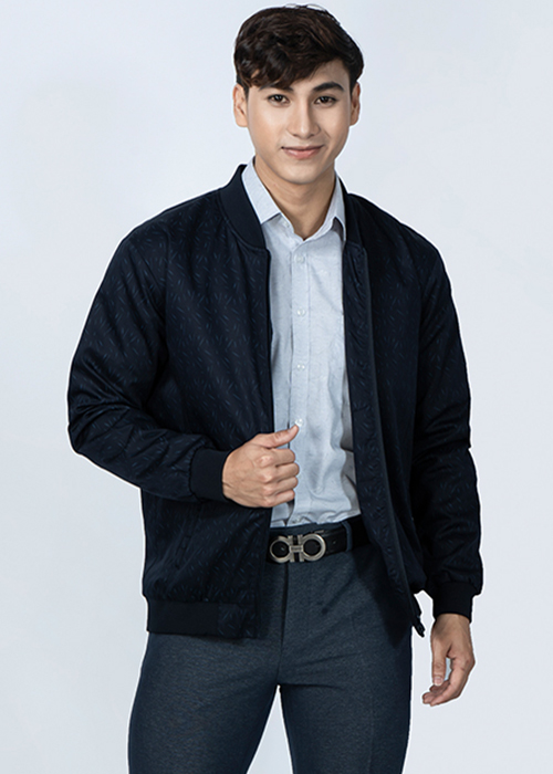 Áo Jacket Khaki Bomber Nam In Họa Tiết Novelty NJKMHTMT3R1905602 - Đen