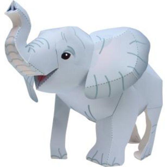 Mô hình giấy động vật con voi