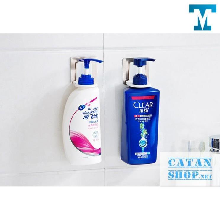 MÓC DÁN TƯỜNG TREO BÌNH NƯỚC RỬA TAY, DẦU GỘI, SỮA TẮM CÓ VÒI XỊT SIÊU CHẮC GD293-Mocbinhxit