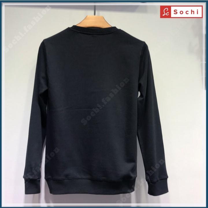 Áo sweater nam cổ tròn, áo giữ nhiệt mềm mịn nam tính in Continuable mã SW696