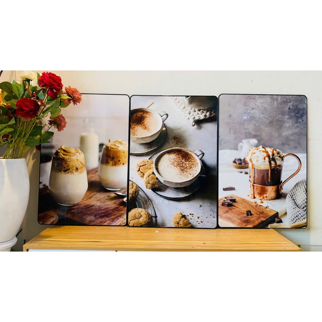 (CÓ ẢNH THẬT)Tranh treo tường trang trí decor quán cà phê 25 tranh có khung tặng kèm đinh treo