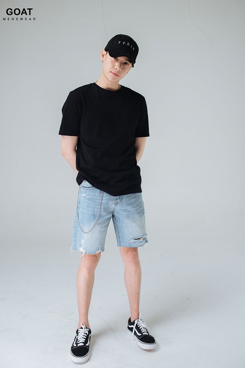 Quần Short Jeans Wash Rách Thời Trang Nam GOAT MENSWEAR