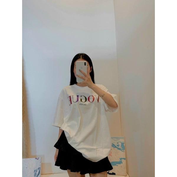 Áo thun cotton trắng đen VOGUE nhiều màu