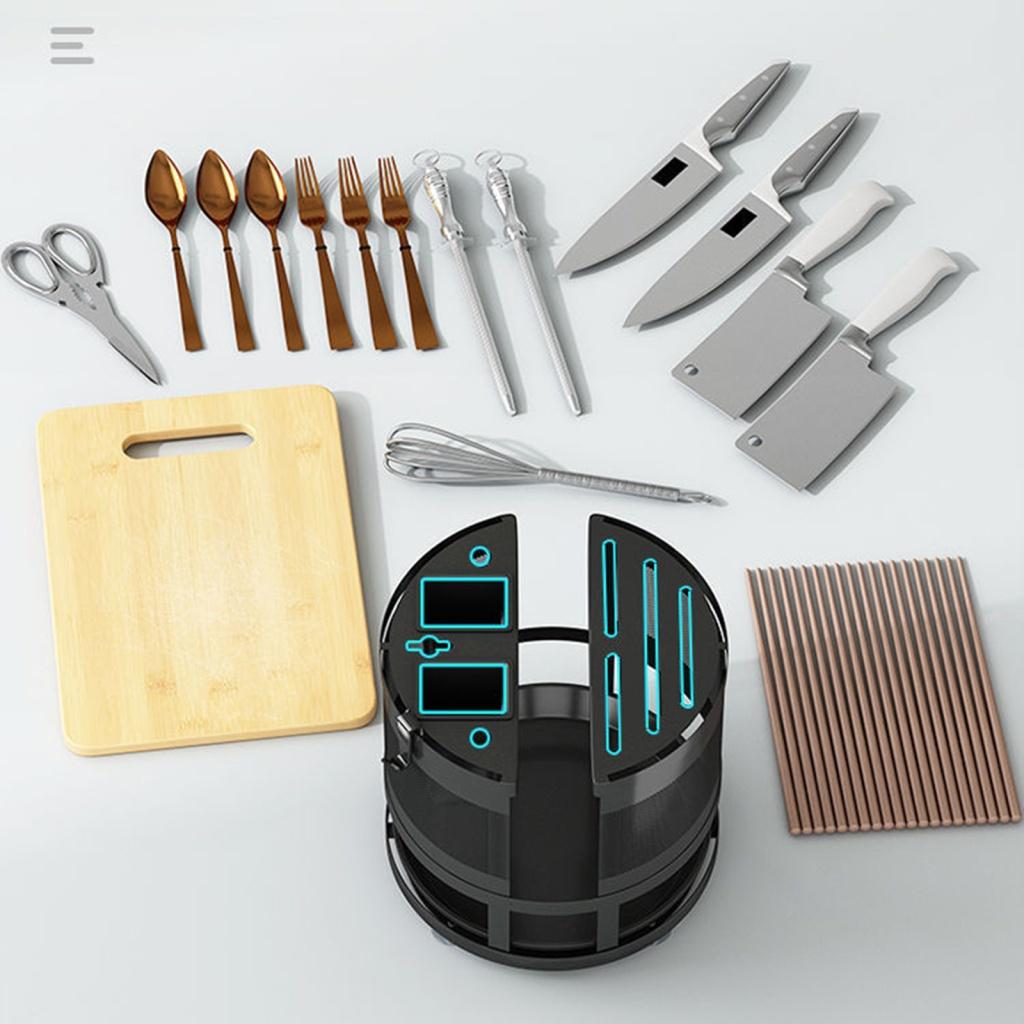 Kệ dao thớt xoay 360 độ - Thiết kế thông minh - Thép chống gỉ sơn tĩnh điện 5 lớp - Giao nhanh - Đổi mới dễ dàng