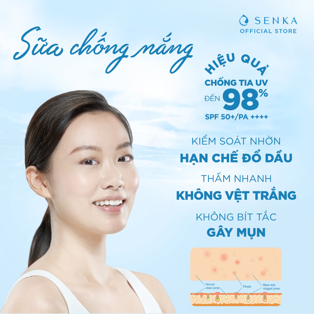 Kem Chống Nắng Dạng Sữa Senka Perfect UV Milk SPF 50+, PA++++ 41095 (40ml)