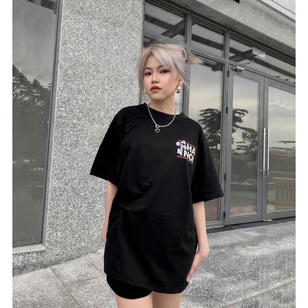 Áo thun tay lỡ HÀ NỘI XỊN phông Unisex nam nữ Cotton oversize form rộng LUNACY