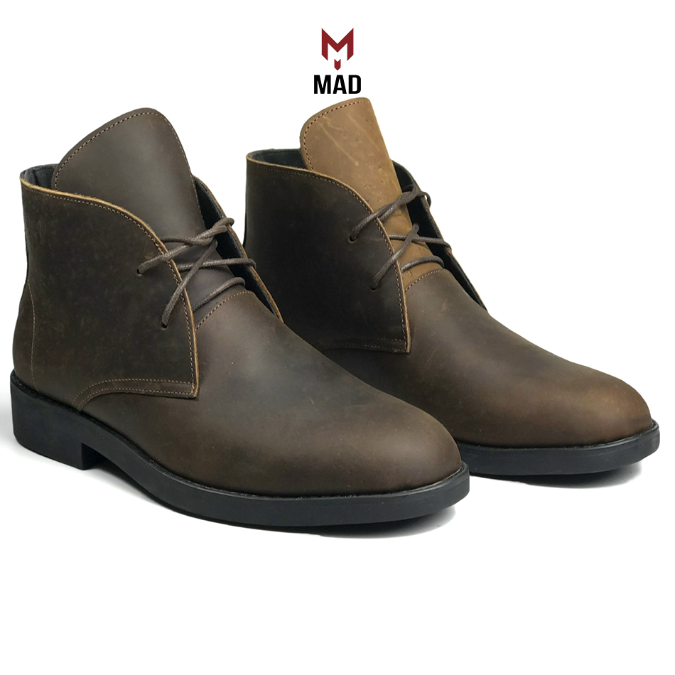 Giày Chukka Boots MAD Brown 3.0 cao cổ nam da bò sáp ngựa điên cao cấp chính hãng giá rẻ nhất hà nội