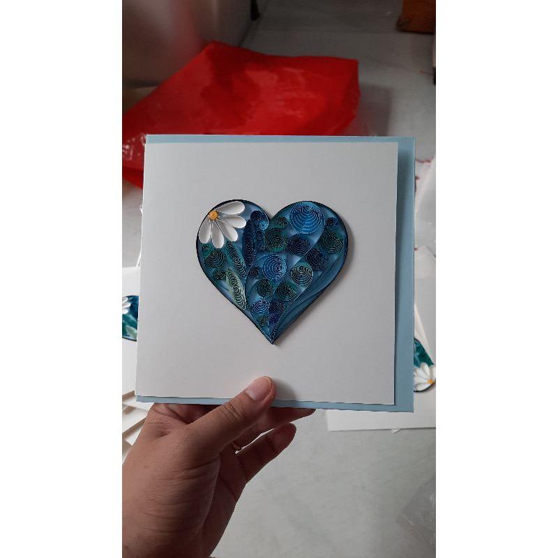 THIỆP QUILLING, THIỆP HANDMADE TÌNH YÊU NHIỀU MẪU