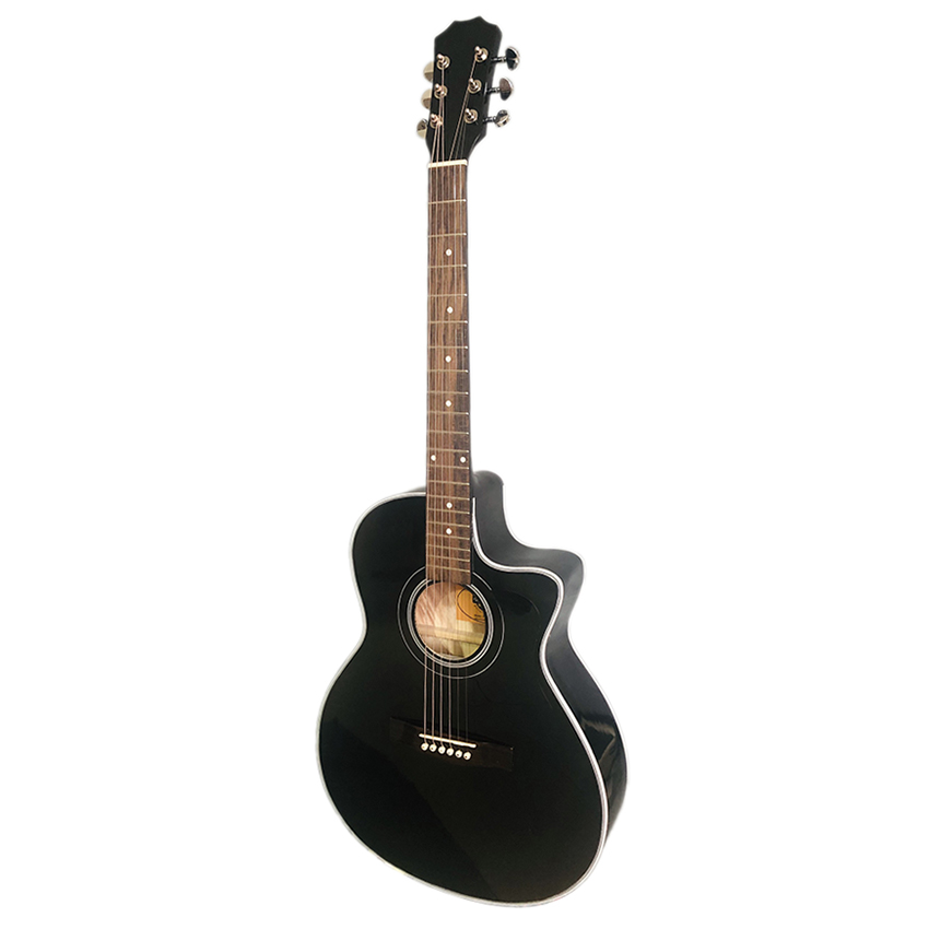 Đàn guitar acoustic DGKRO-012 dáng A khuyết màu đẹp âm thanh tốt có ty chống cong cần dành cho bạn mới tập