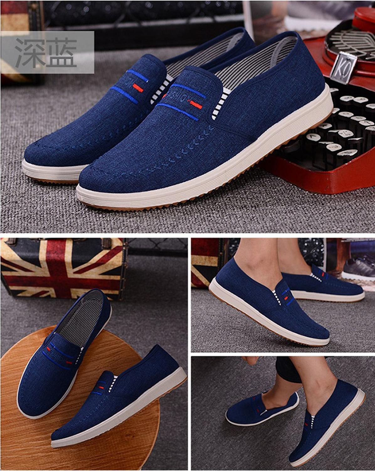 Giày Thể Thao Sneaker Nam Cao Cấp TZN Tiện Dụng AT01 - Xanh Navy