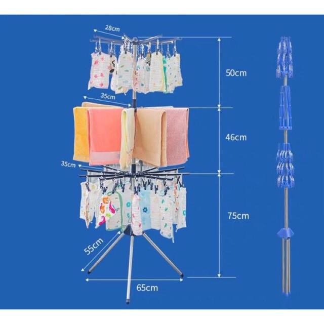 Cây Phơi Đồ Cho Bé - Cây Phơi Đồ Đa Năng 3 Tầng Xếp Gọn Tiện Lợi