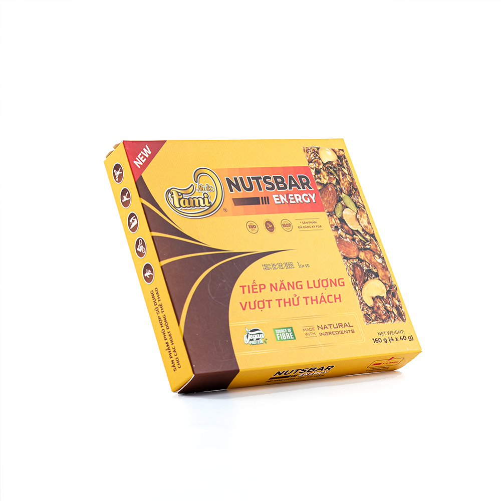 Thanh Hạt Năng Lượng FAMINUTS Vị Táo Đỏ, Cacao, Mật Ong, Cà Phê Nutsbar Energy Hộp 4 Thanh 160g - Thực Phẩm Tiếp Năng Lượng Lành Mạnh