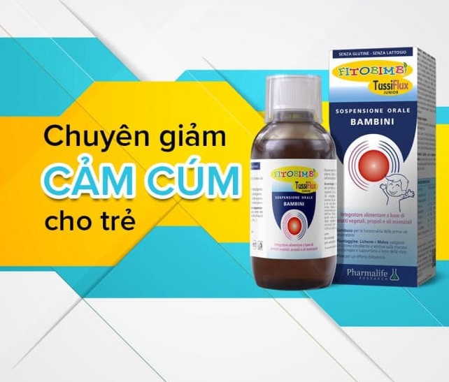 Siro Ho Cho Bé TUSSIFLUX JUNIOR FITOBIMBI Giúp Làm Dịu Họng, Bảo Vệ Đường Hô Hấp, Tăng Cường Sức Đề Kháng Chai 200ml