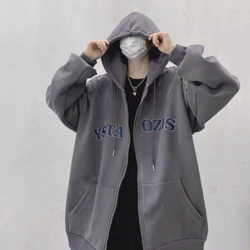 Áo khoác hoodie tay phồng Ozis chất nỉ xịn zip kéo form rộng unisex nam nữ_ mẫu áo khoác ulzzang thời trang thu đông mới