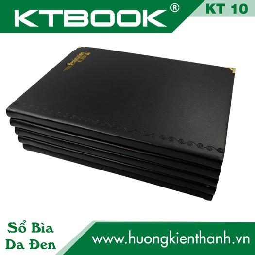 Sổ ghi chép Bìa Da Đen KTBOOK Cao Cấp KT 10 Dày dòng kẻ ngang khổ A4 - 200 trang