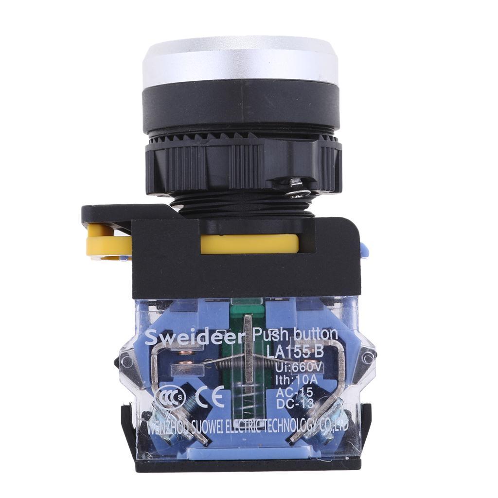 New 660V 10A Self-Locking Push Button Switch 22mm Mounting IP54 Waterproof