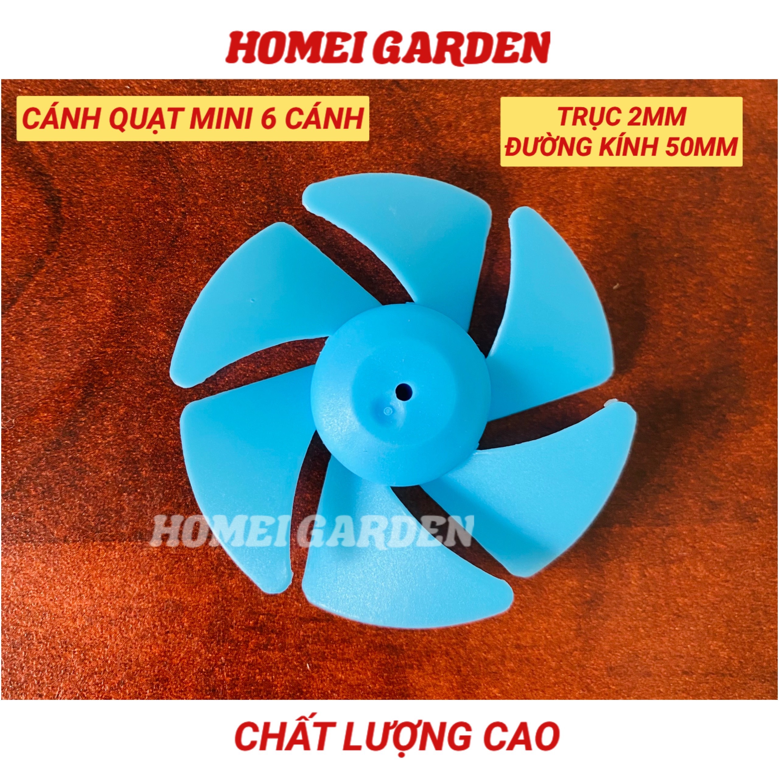 Cánh quạt mini 6 cánh đường kính 50mm gắn chặt với trục 2mm - HM0043