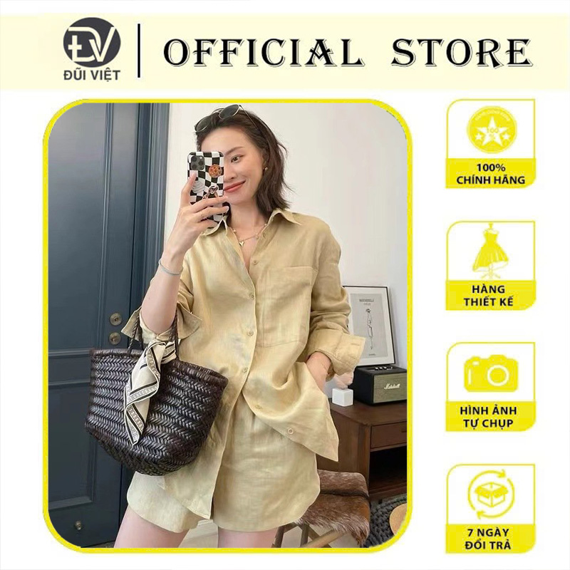 Áo sơ mi nữ chất linen tay dài, mẫu sơ mi mới 2025, có túi trước, phong cách Hàn Quốc Sm20