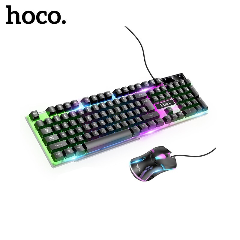 Combo Bộ bàn phím và chuột gaming chơi game cao cấp Hoco PC11 LED RGB cho game thủ - hàng chính hãng