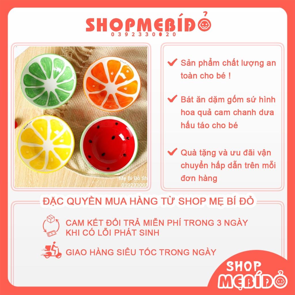 Bát Ăn Dặm Gốm Sứ Hình Hoa Quả Cam Chanh Dưa Hấu Táo Cho Bé Shop Mẹ Bí Đỏ T15